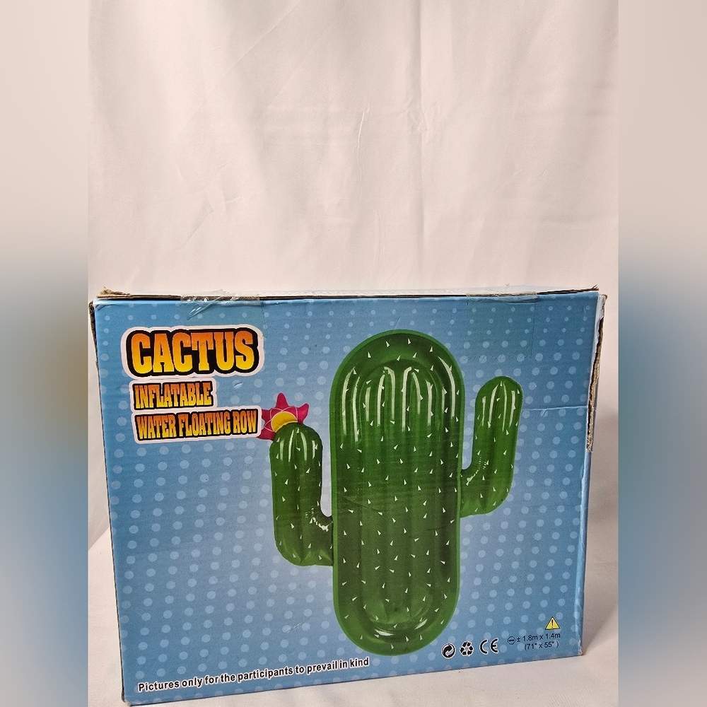 Cactus Inflatable Water Floatie For Pools Or Beach- New In Box- BOX WEAR